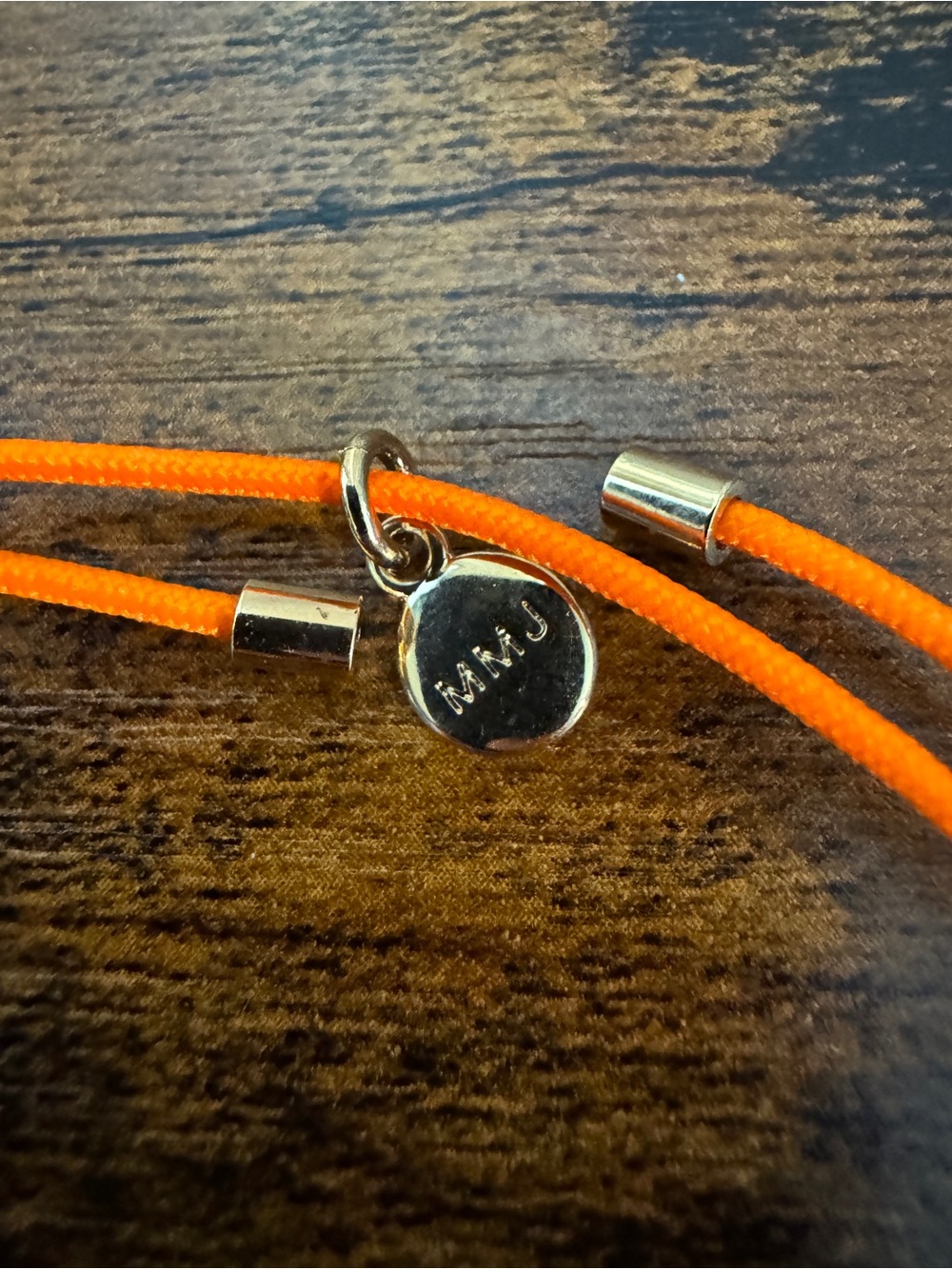 Marc by Marc Jacobs Orange Double Cord Bracelet with Gold Charm NWT - Picture 2 of 5